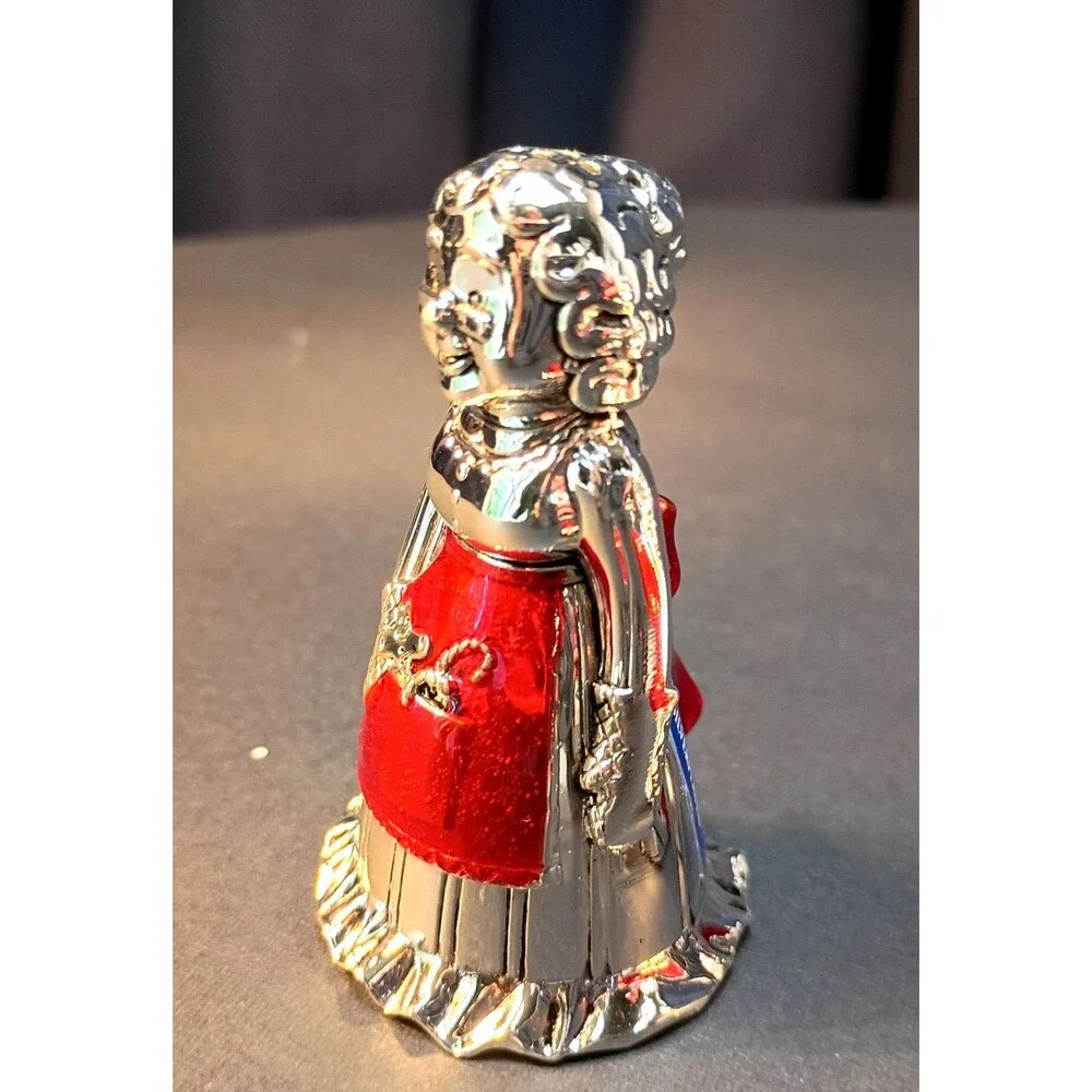 Brilliant Silver Plated Bright Red Salt & Pepper Shakers, Mr &Mrs Clause, New